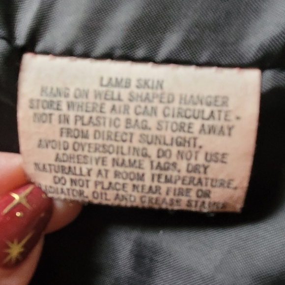 80's SIROCCO Red Lambs Skin High Collar Midi Coat‎ - Picture 8 of 8